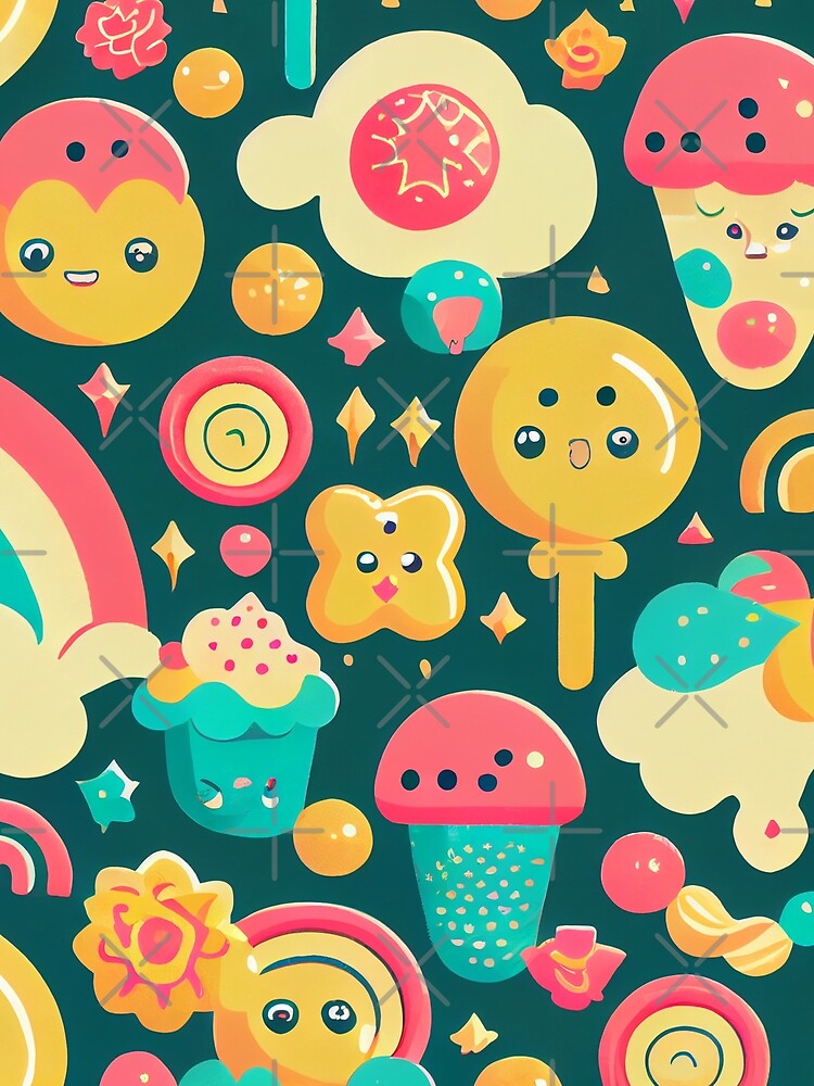 Thumbnail 3 von 3, Tuch, Surreal Kawaii Contemporary Natural Pattern Digital Painting designt und verkauft von CodeAndColors.