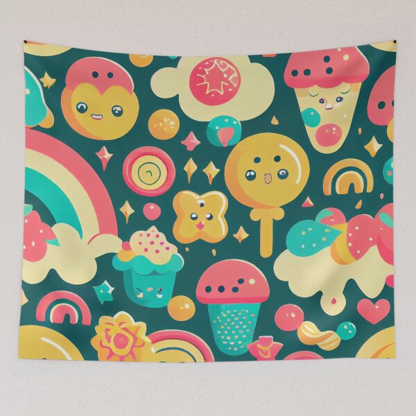 Item preview, Surreal Kawaii Contemporary Natural Pattern Digital Painting designed and sold by CodeAndColors.