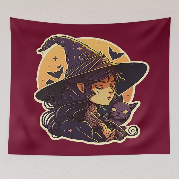 Item preview, Witch with her Pet Cat designed and sold by quick-drops.