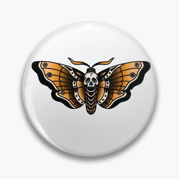 Item preview, Death Head Moth Traditional Tattoo designed and sold by LittleFireRock.
