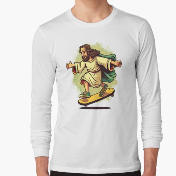 Jesus T-pose With Skateboard Everclear Meme Crewneck 