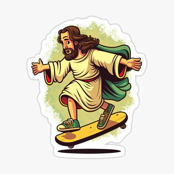 Jesus T-pose With Skateboard Everclear Meme Crewneck 