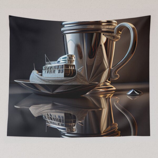 Item preview, Reflections of Time A Mug Silver and a Hovercraft Digital Painting designed and sold by CodeAndColors.