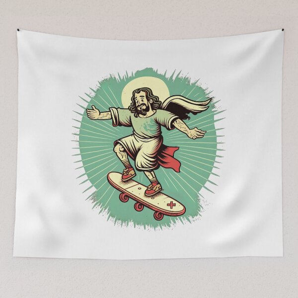 Item preview, Jesus On A Skateboard, Skate, Skateboard designed and sold by Skateboard-Art.
