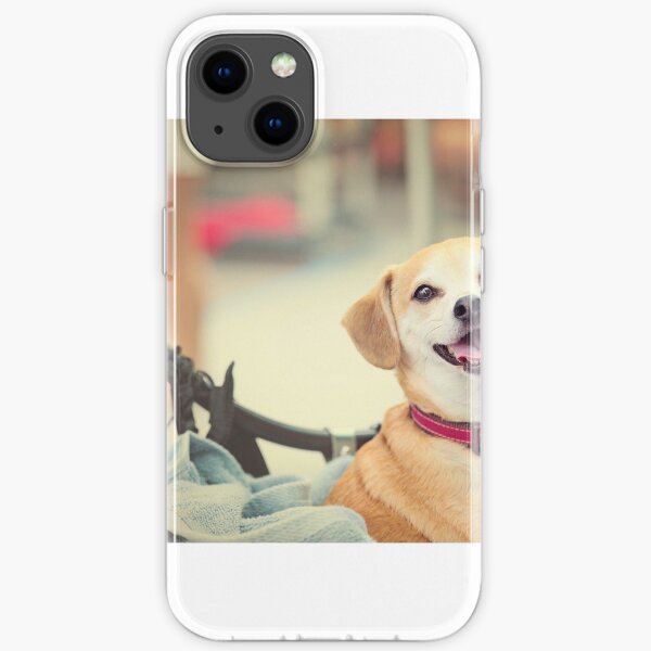 Terrier Dog in Bicycle Basket iPhone Soft Case