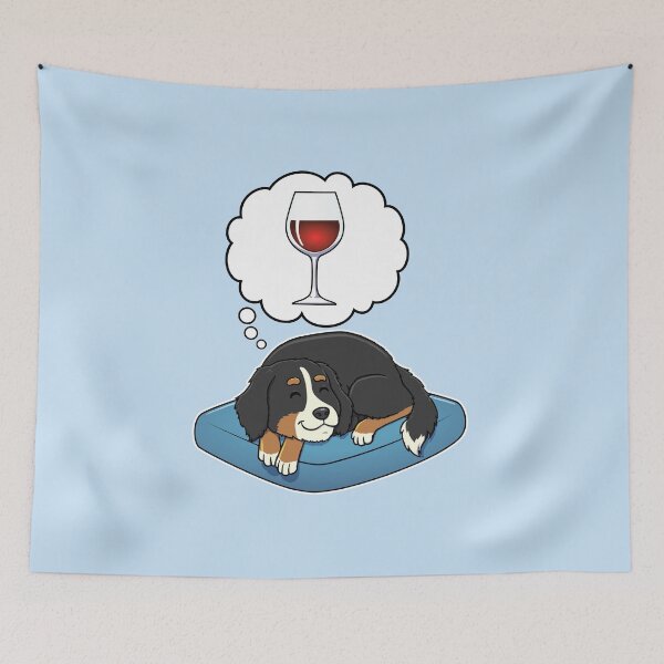 Artikelvorschau, Bernese Mountain Dog dreaming about Red Wine entworfen und verkauft von DoggieDelights.