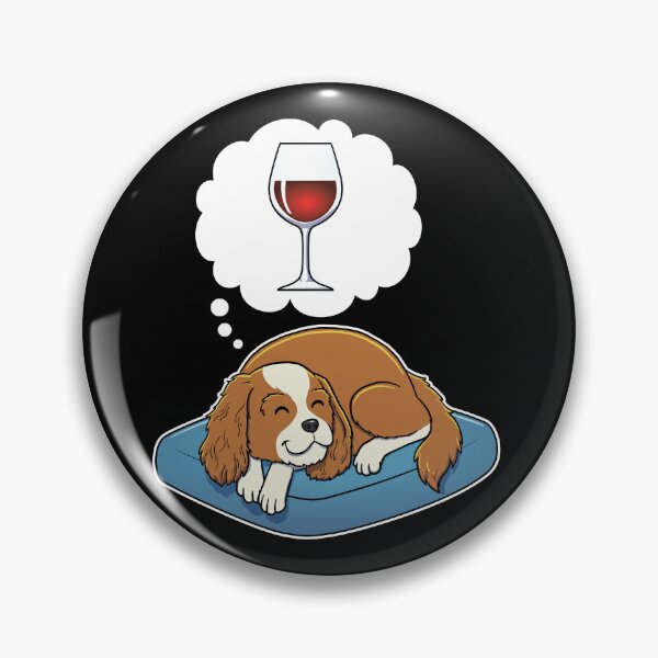 Item preview, Cavalier King Charles Spaniel dreaming about Red Wine designed and sold by DoggieDelights.