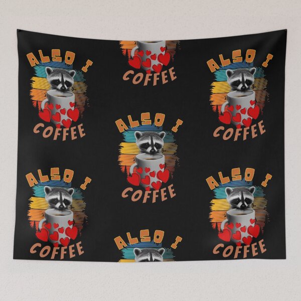 Item preview, a cute raccoon who also loves coffee designed and sold by Animal world designs.