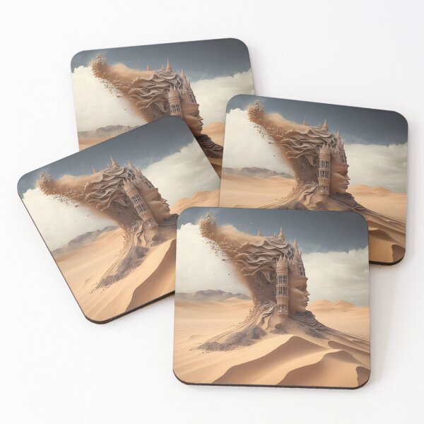 Item preview, Woman as a sandcastle in the desert artwork designed and sold by FRSquare.