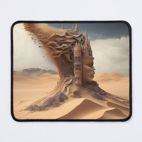 Item preview, Woman as a sandcastle in the desert artwork designed and sold by FRSquare.