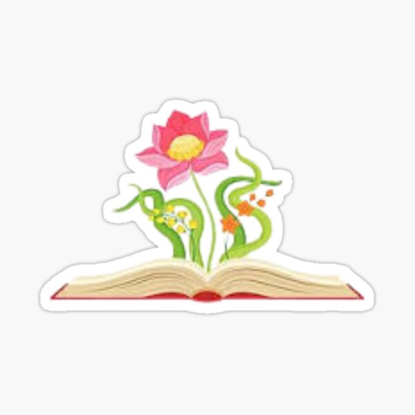 Flowers Growing from Book Sticker
