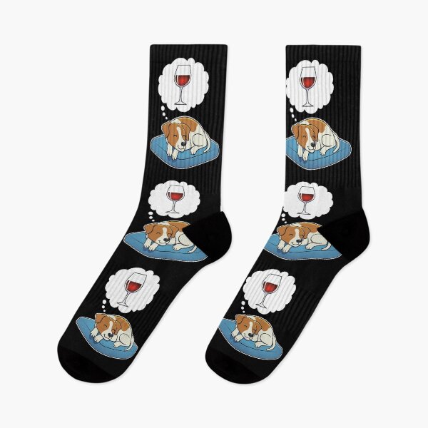 Item preview, Jack Russell Terrier dreaming about Red Wine designed and sold by DoggieDelights.