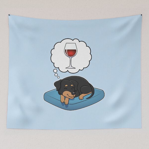 Item preview, Miniature Pinscher dreaming about Red Wine designed and sold by DoggieDelights.