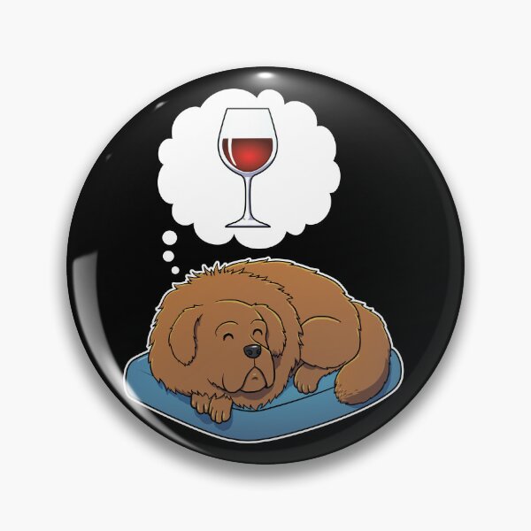 Item preview, Tibetan Mastiff dreaming about Red Wine designed and sold by DoggieDelights.