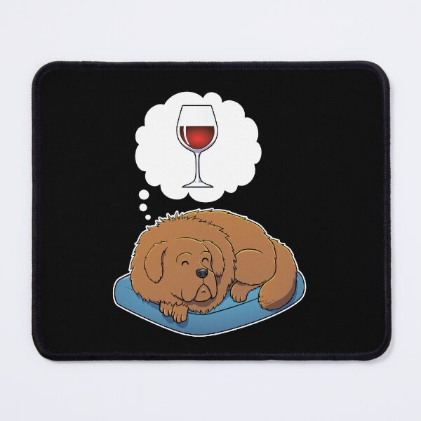 Item preview, Tibetan Mastiff dreaming about Red Wine designed and sold by DoggieDelights.