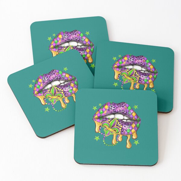 Item preview, Mardi Gras Lips Queen Carnival Costume Purple & Gold Funny T-Shirt designed and sold by zedbubblez.
