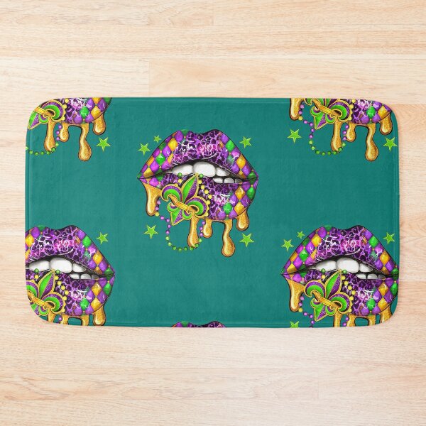 Item preview, Mardi Gras Lips Queen Carnival Costume Purple & Gold Funny T-Shirt designed and sold by zedbubblez.