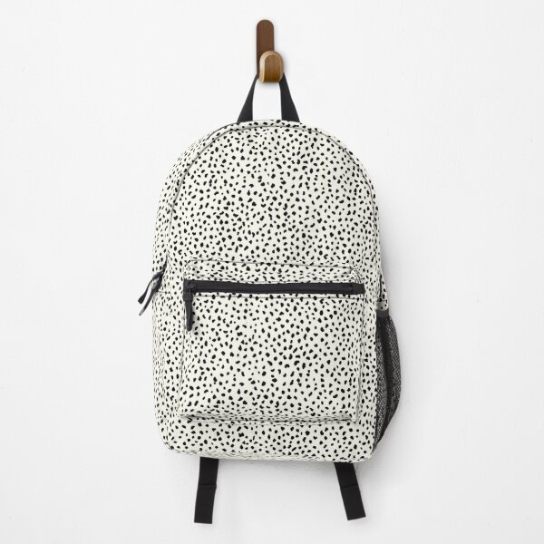 Black polka shop dot backpack