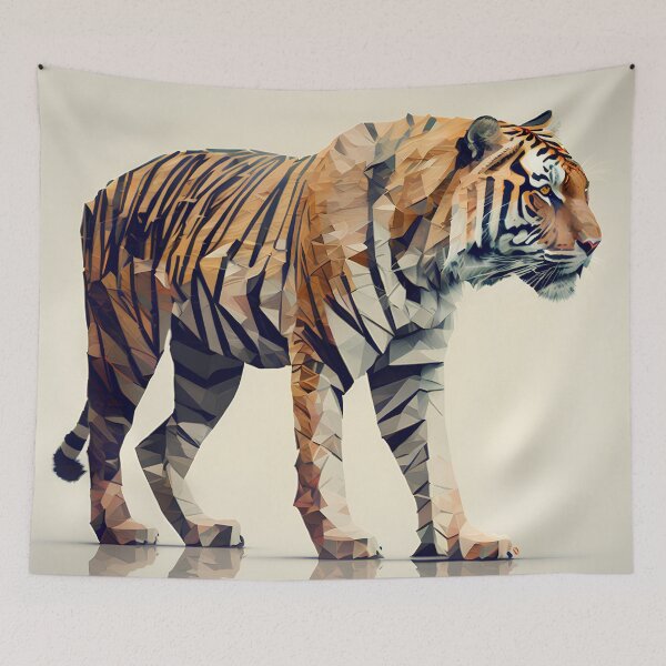 Item preview, Lienzo De Tigre, Pintura de Rayas, Decoración Minimalista Carnívoro, Mural Selva designed and sold by Animal Masterpieces.
