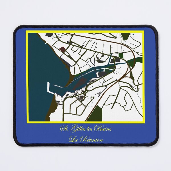 Item preview, Map of St. Gilles les Bain, La Réunion, 974 - La Reunion Lovers designed and sold by artyfartypants.