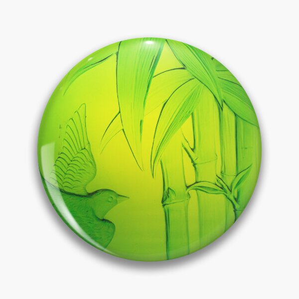 Item preview, Green glass plaque of a bird and Bamboo designed and sold by Dalyndigital Photography.