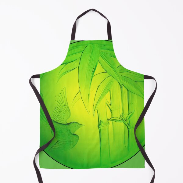Item preview, Green glass plaque of a bird and Bamboo designed and sold by Dalyndigital Photography.