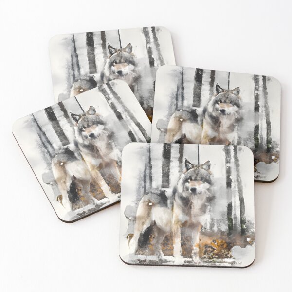 Item preview, Watercolour Wolf. Watercolour wolf art. Spooky Wolf. Creepy Wolf designed and sold by Doggymadness.