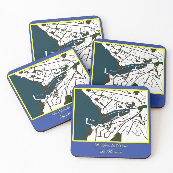 Item preview, Map of St. Gilles les Bain, La Réunion, 974 - La Reunion Lovers designed and sold by artyfartypants.