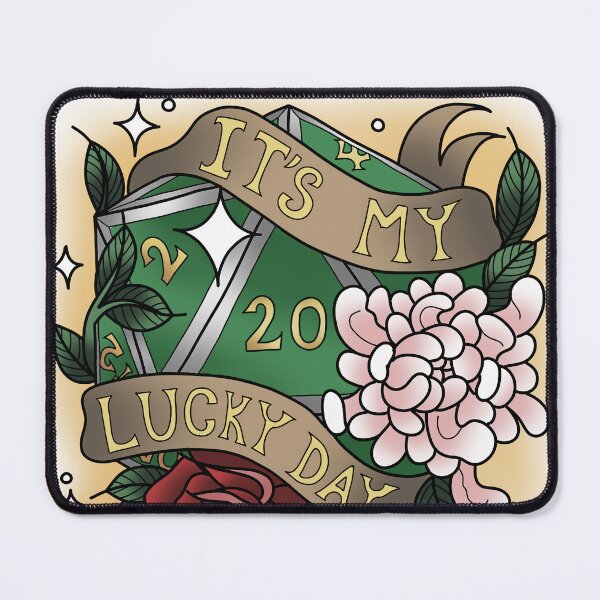Aperçu de l'œuvre C'est mon jour de chance Nat 20 Vert créée et vendue par Xyluxus.