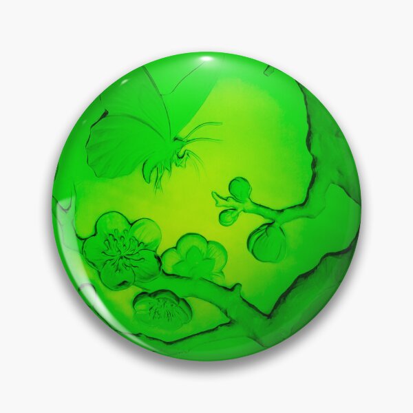 Item preview, Green glass plaque of a butterfly and flowers designed and sold by Dalyndigital Photography.
