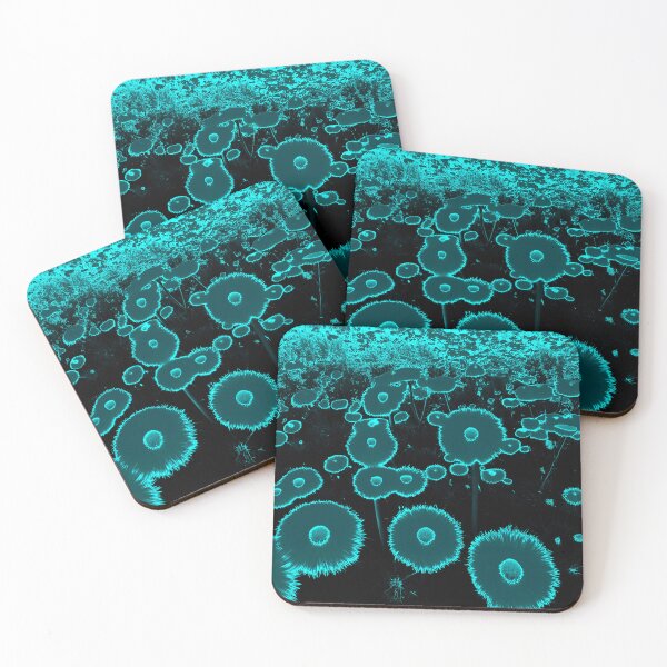 Item preview, Turquoise Abstract Dandelions Glowing designed and sold by asurtiumgreen.