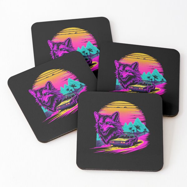 Item preview, Retro Howl: The Retrowave Wolf designed and sold by Ameripensia.