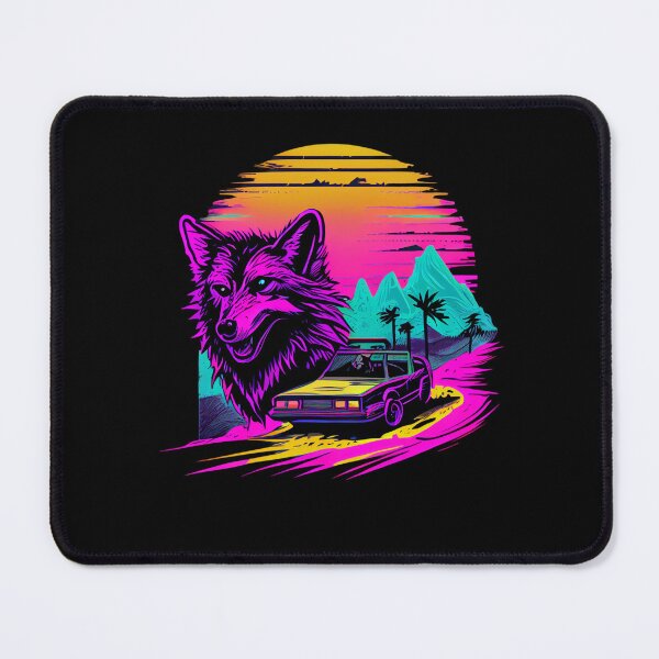 Item preview, Retro Howl: The Retrowave Wolf designed and sold by Ameripensia.