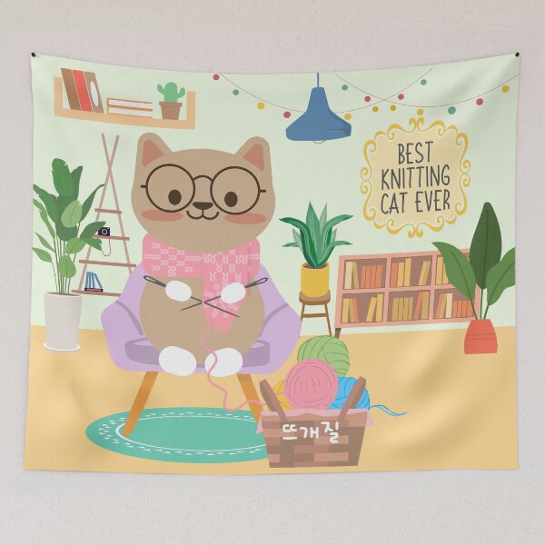 Item preview, Funny and cute cat knitting with wool  designed and sold by Kimchi-style-.