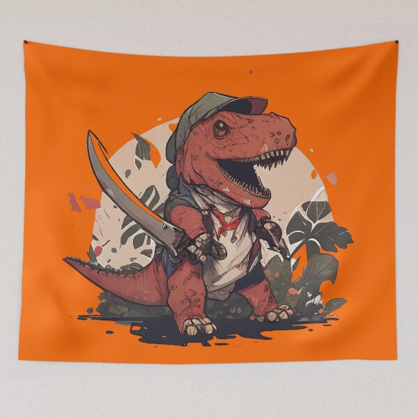 Item preview, Warrior T-Rex with Green Hat designed and sold by PlanetDino.