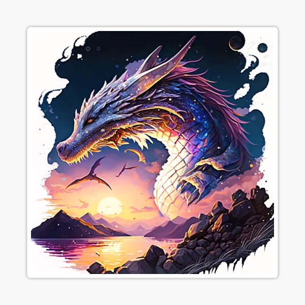 Galaxy dragon Sticker for Sale by Daria Ushakova