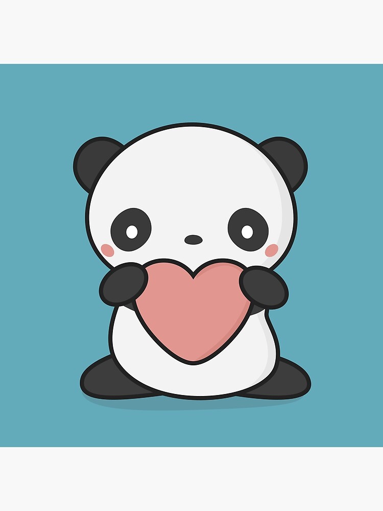 Panda Kawaii Panda with Heart Nose | Poster