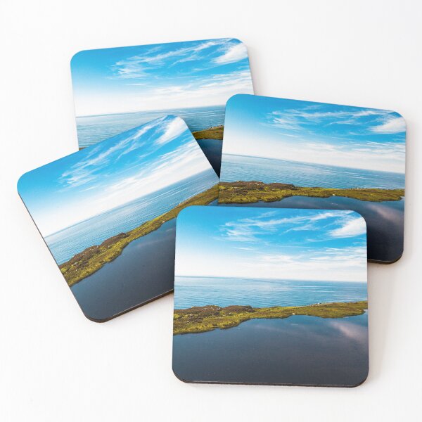 Item preview, Aerial view of the ocean seen from a small lake on the Slieve League. Connacht, Ireland designed and sold by PetroliniVideo.