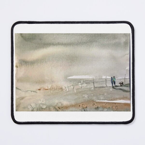 Item preview, Misty winter dog walking.  designed and sold by watercolorsLiz.