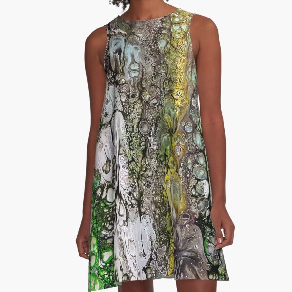 Jellyfish parade, acrylic on canvas A-Line Dress