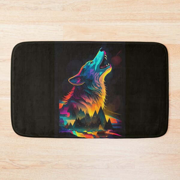 Item preview, Fantasy Howling Wolf in forest  designed and sold by Visual-wallart.