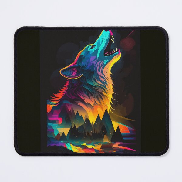 Item preview, Fantasy Howling Wolf in forest designed and sold by Visual-wallart.