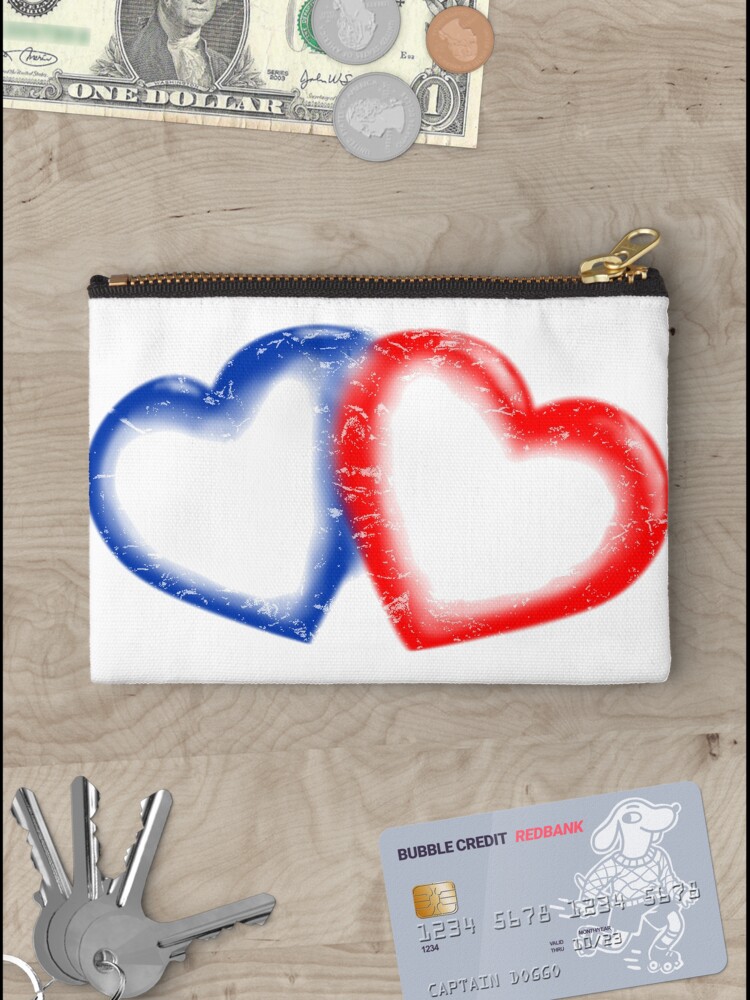 Thumbnail 3 of 4, Zipper Pouch, Two Hearts designed and sold by davidjo.