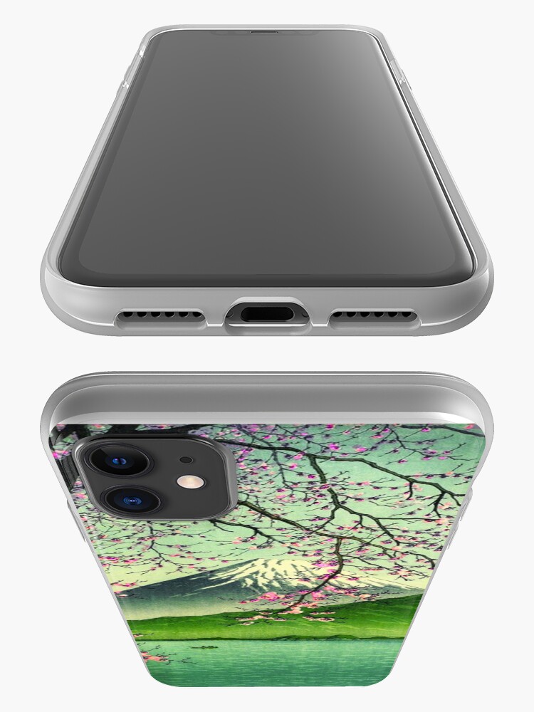 Vista alternativa de Funda y vinilo para iPhone Monte Fuji y cerezos en flor