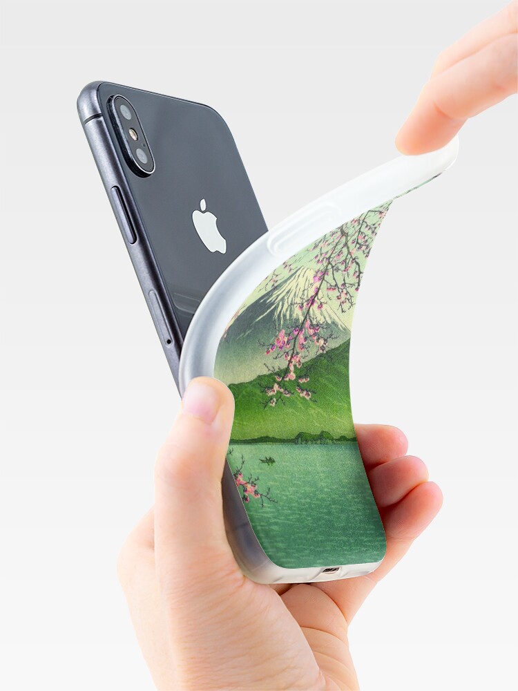 Vista alternativa de Funda y vinilo para iPhone Monte Fuji y cerezos en flor
