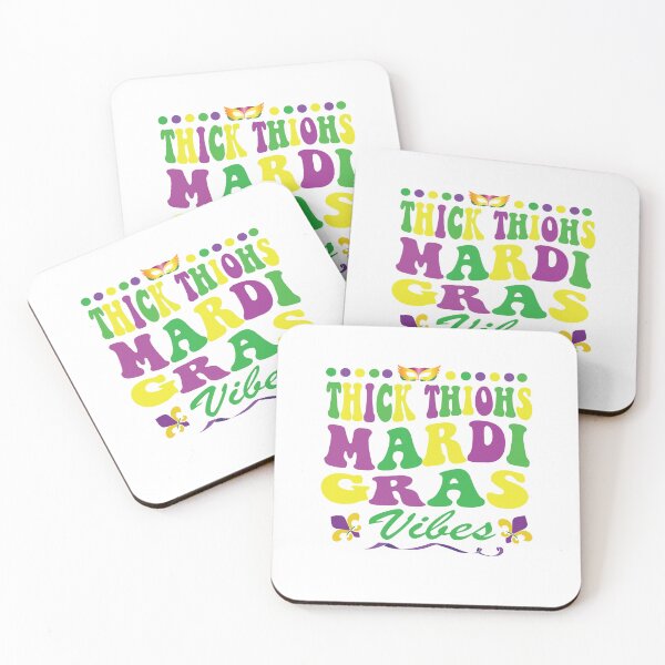 Item preview, Thick Thighs Mardi Gras Vibes, Fleur De Lis Mardi Gras designed and sold by Alomoshop.