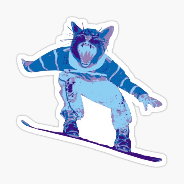 Snowboarder Cat Snow Skiing Epic Jump snowboarding Sticker