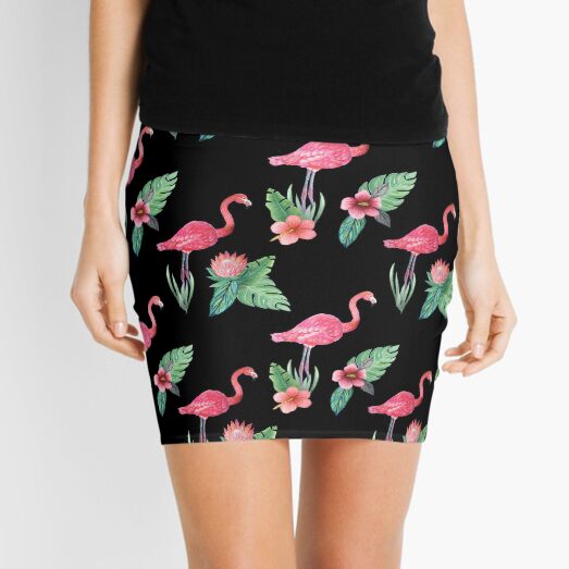 Artikel-Vorschau von Flamingo mit tropischen Blumen von Magenta Rose Designs, designt und verkauft von MagentaRose.