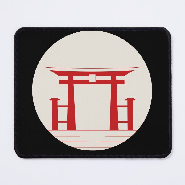 Item preview, JAPANESE TORII ON A MOON BACKGROUND WITH RED ELEMENTS designed and sold by Mdozet.
