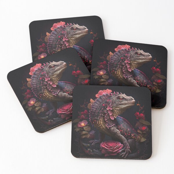 Artikelvorschau, Rosa und roter Dinosaurier entworfen und verkauft von Bettie Baroque.